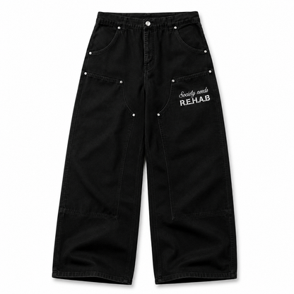 Ultra Baggy Double Knee SNR Negro V2