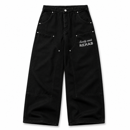 Ultra Baggy Double Knee SNR Negro V2
